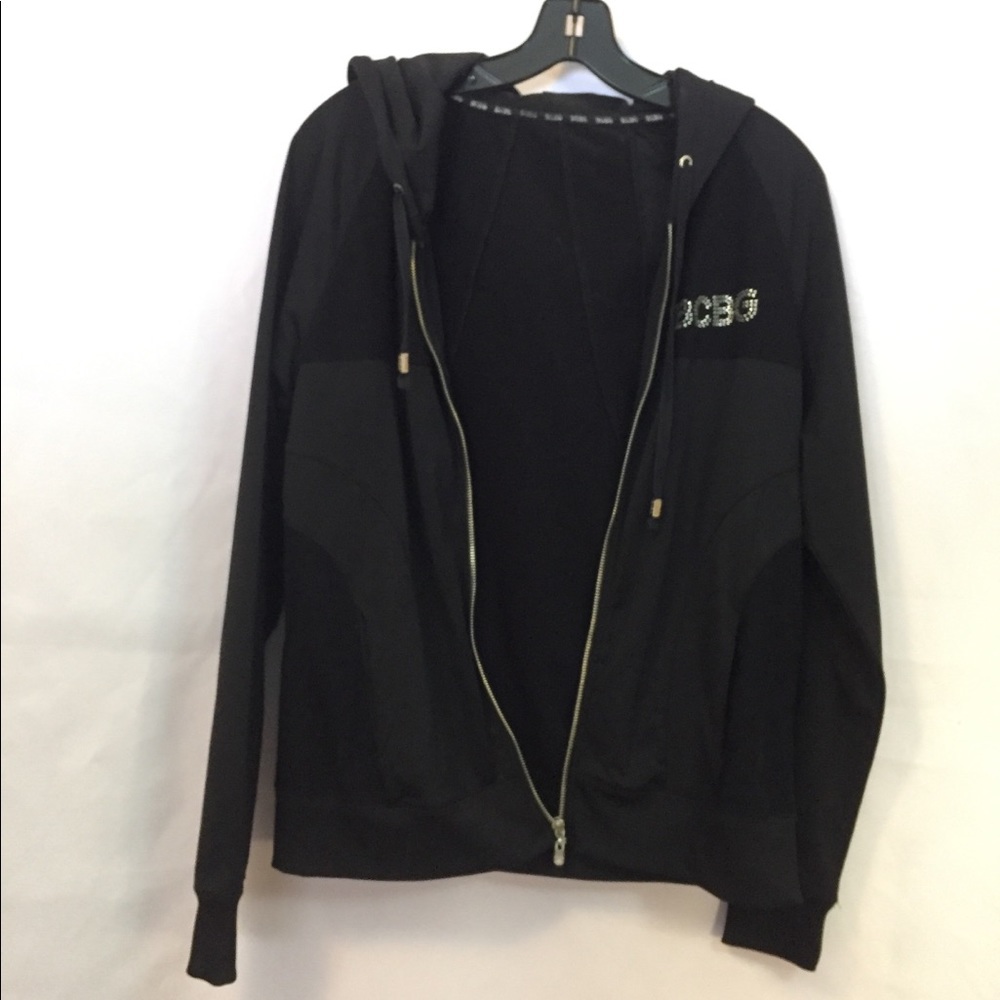 BCBG Large Black zipper hoodie